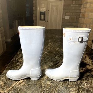 Hunter Original Giant Light Blue welly rain boots Big Girls size 4